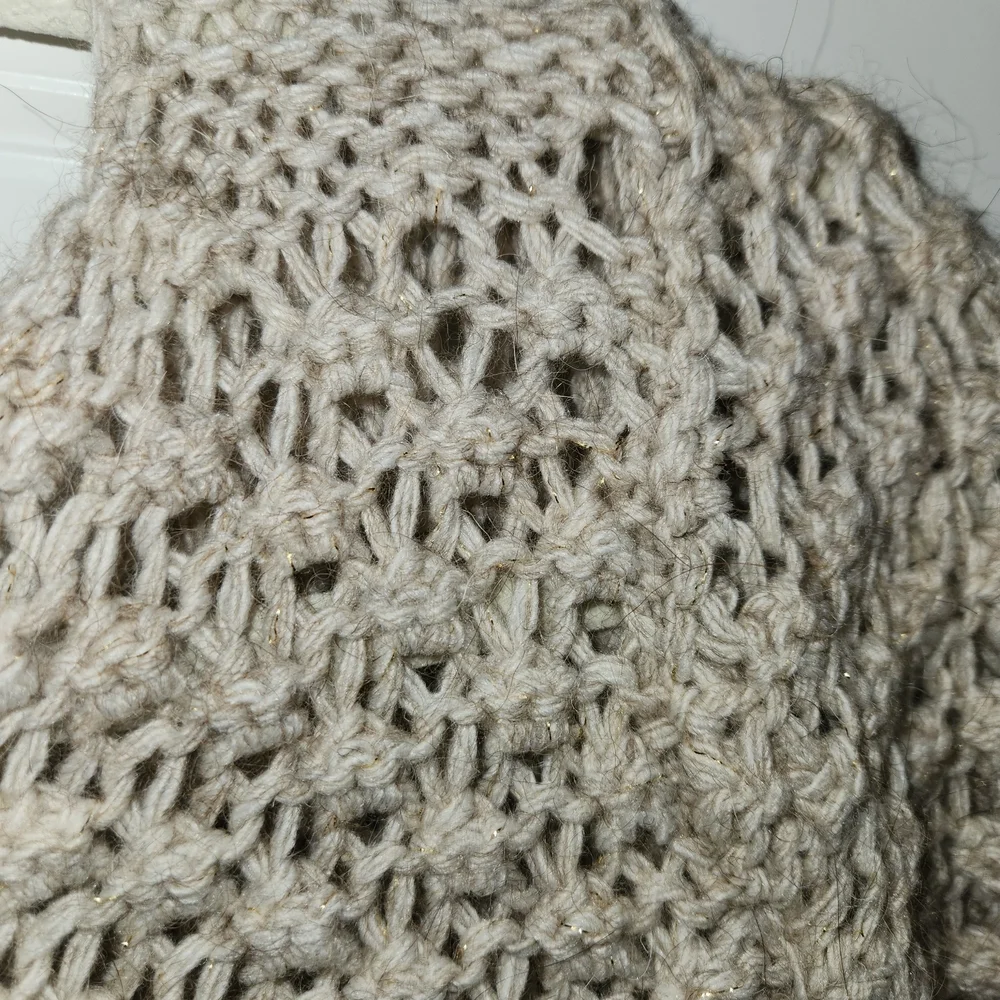 Berretti Made In Italy Open Knit Tan Metallic Sweater Size L Alpaca Wool Blend - Picture 10 of 13